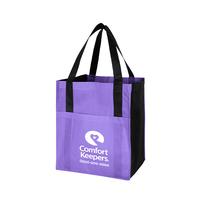 911 - Non-Woven Shopper's Pocket Tote Bag with Comfort Keepers logo and Phone Number - thumbnail