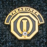 1155 - Club Treasurer Pin with Stone - thumbnail